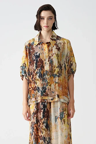 Batik Desenli Bluz - 1