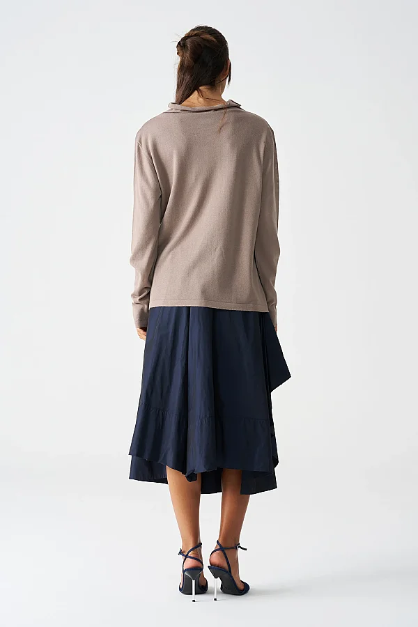 Bej Triko Düz Kazak - 4
