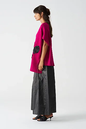 Fuşya Triko Louise Bluz - 3
