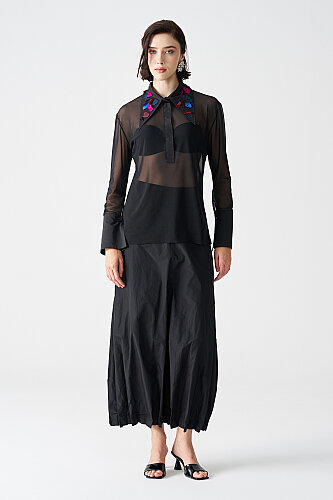 Siyah Tulle Bluz - BIZE (1)