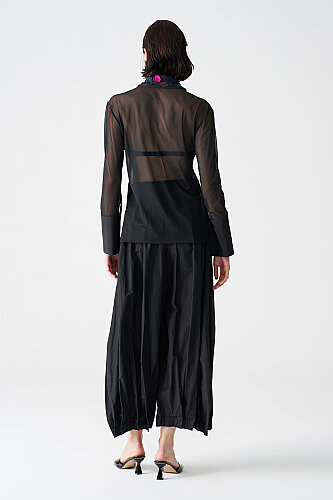 Siyah Tulle Bluz - 3