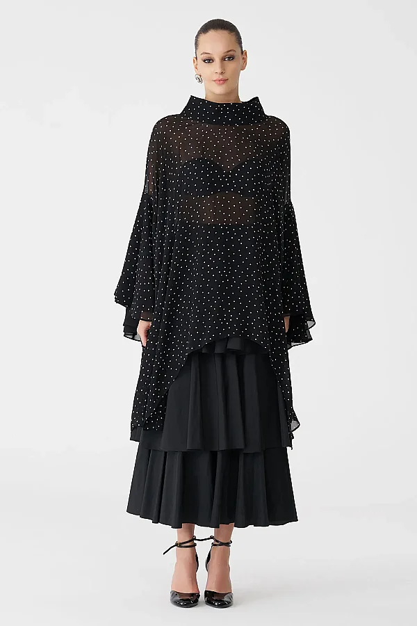 Siyah Vespare Tunik Bluz - 2