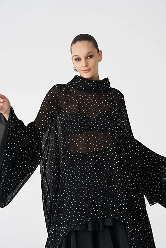 Siyah Vespare Tunik Bluz - 3