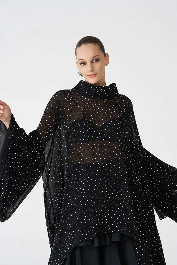 Siyah Vespare Tunik Bluz - 3