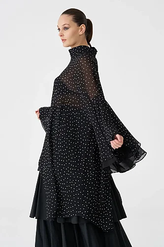 Siyah Vespare Tunik Bluz - 5