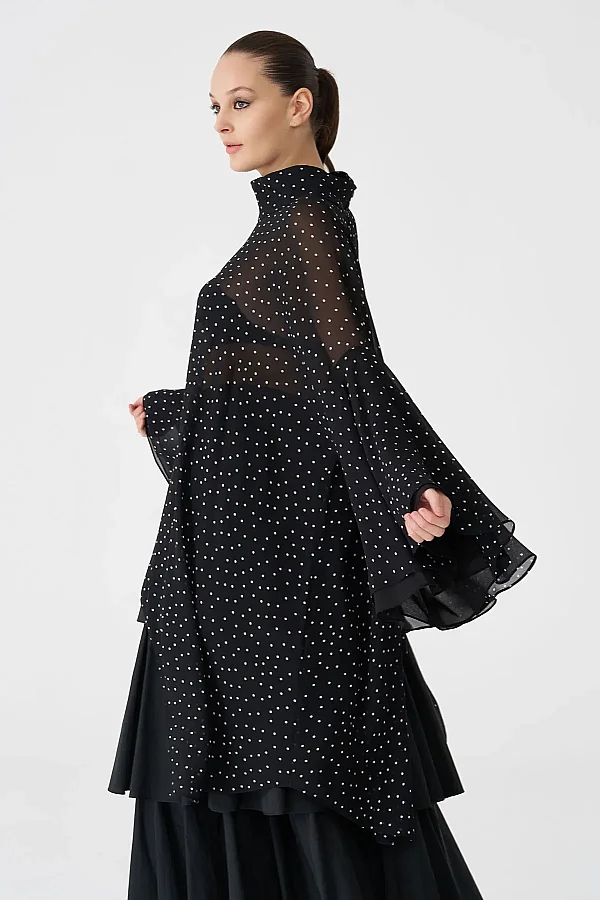 Siyah Vespare Tunik Bluz - 5