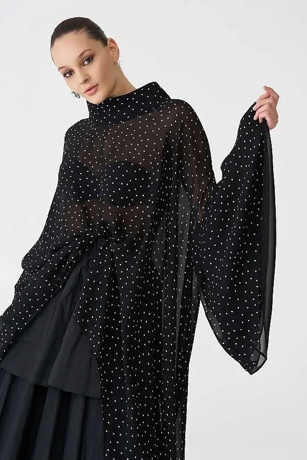 Siyah Vespare Tunik Bluz - 6
