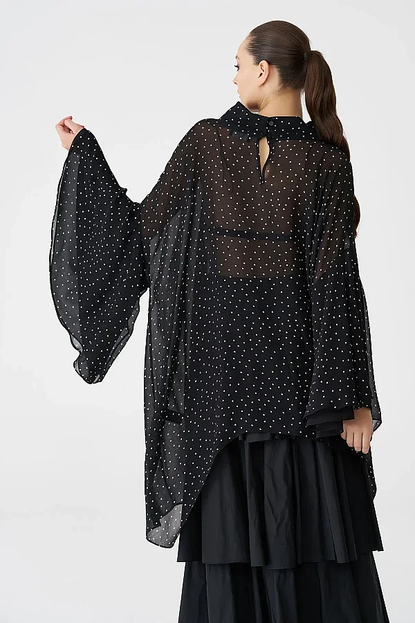 Siyah Vespare Tunik Bluz - 7