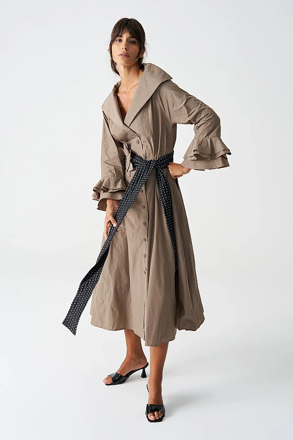 Taupe Elia Elbise - 5